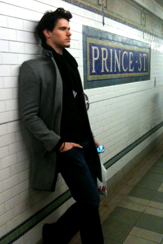 Male model photo shoot of Brent Heuser in NYC prince street subway station