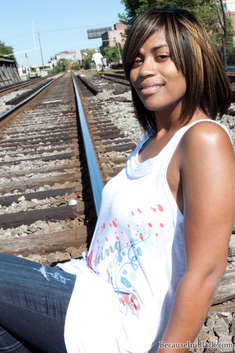 Female model photo shoot of candi brown in atlanta ga, clothing designed by I Love Being Black