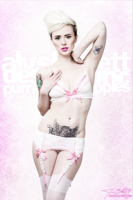 Female model photo shoot of Make up by Serena J and Alysha Nett by Destroy Inc, clothing designed by Purrfect Pineapples