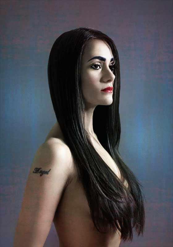 Female model photo shoot of Elaine Harrison Hair by Laura Johnston