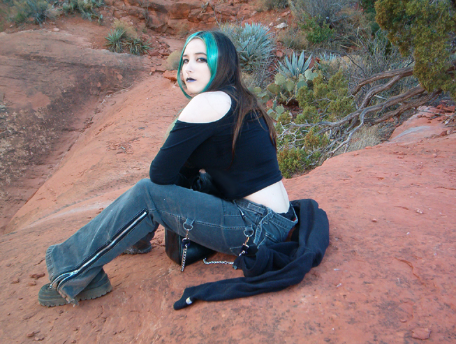 Female model photo shoot of Sarine Lunaris in Sedona, AZ (Bell Vortex)
