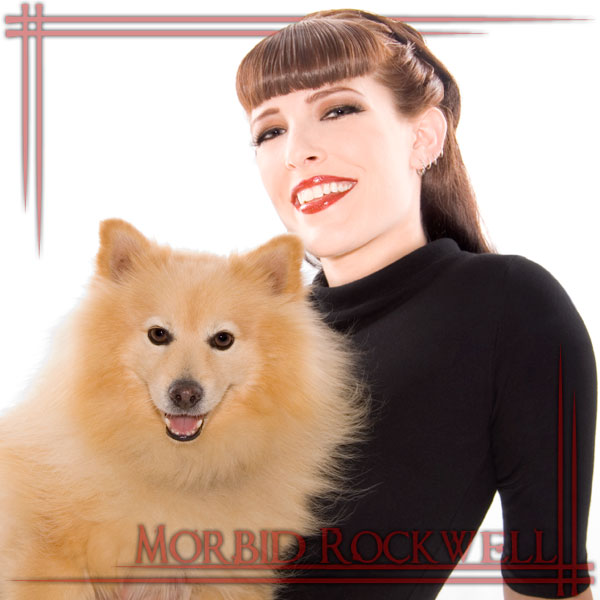 0 and Female model photo shoot of Morbid Rockwell and Lilly VanKatz