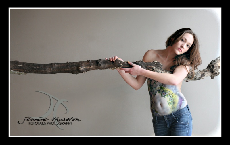 Female model photo shoot of Alyssa Vipond by Fototails Photography, body painted by B Dunning Arts