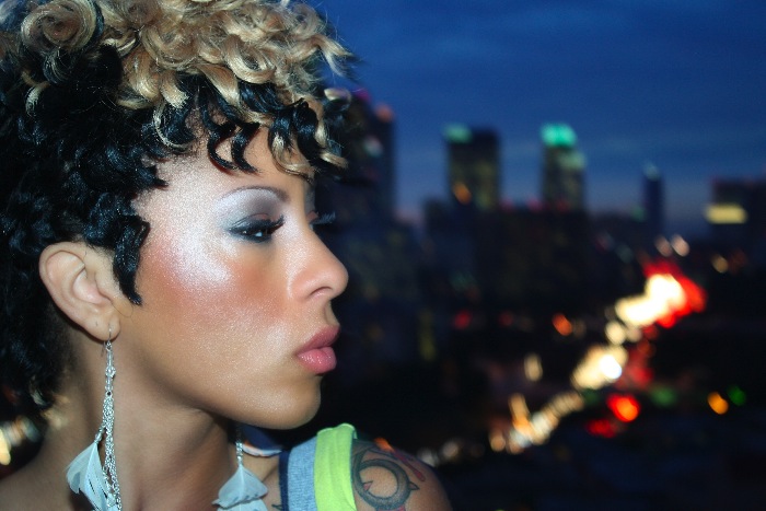 Female model photo shoot of StarFacez Makeup in Downtown Los Angeles