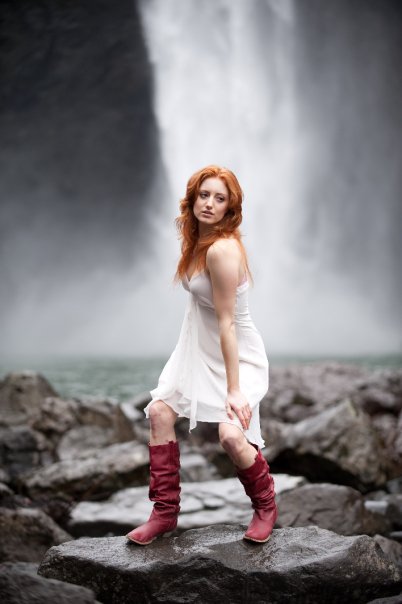 Female model photo shoot of Chelsea Karen by Geoffrey Gribbin in Snoqualamie Falls