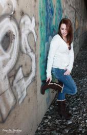 Female model photo shoot of Mariah_Lynn in graffiti wall