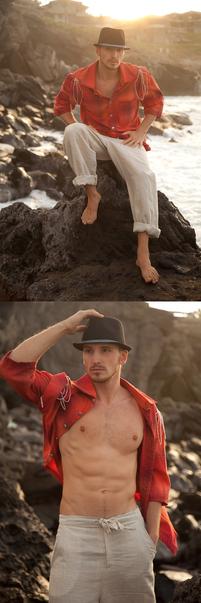 Female and Male model photo shoot of Cacdemode and I HiKiTiH by Daniel Bendjy in Maui, clothing designed by Cacdemode