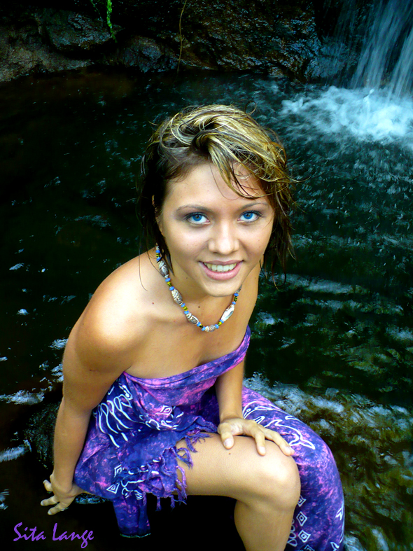 Female model photo shoot of Missy_907 in Waterfall at Papaikou