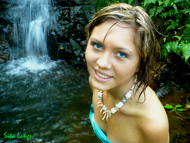 Female model photo shoot of Missy_907 in waterfall at papaikou