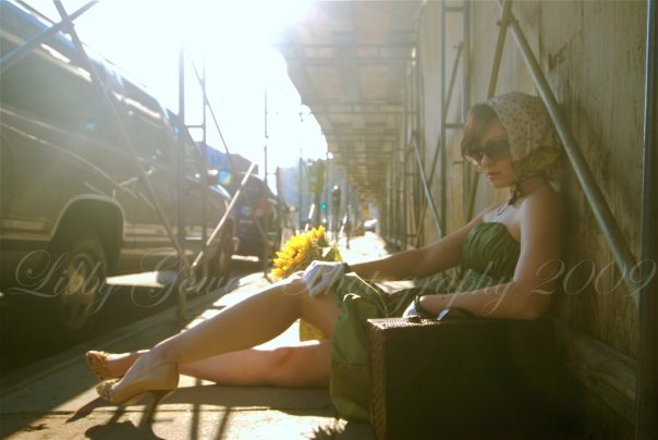 Female model photo shoot of Darcy Martin in Union Station, Los Angeles