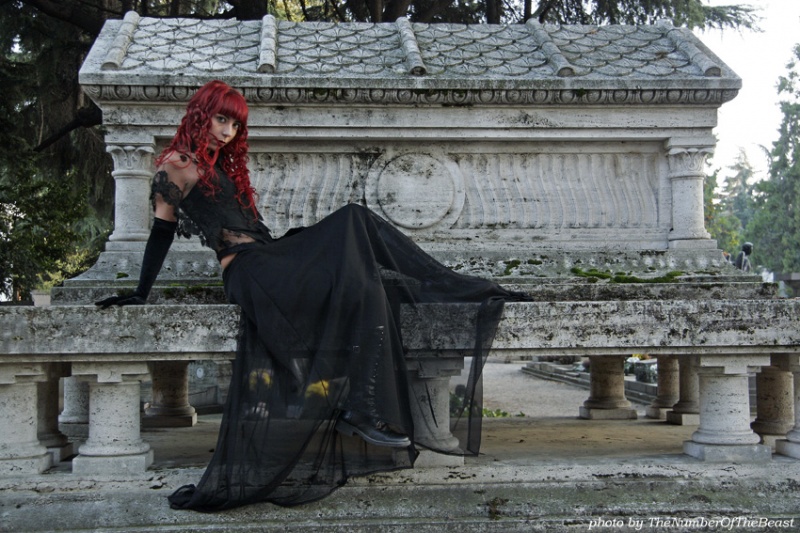 Female model photo shoot of Medea_Alternative Model in Cimitero Monumentale, Milano