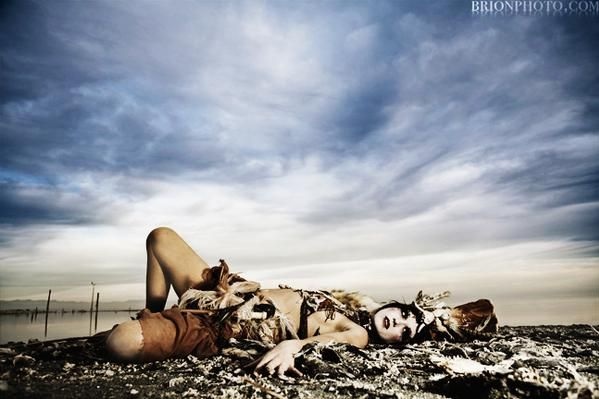 Female model photo shoot of Agent Red in Salton Sea, CA