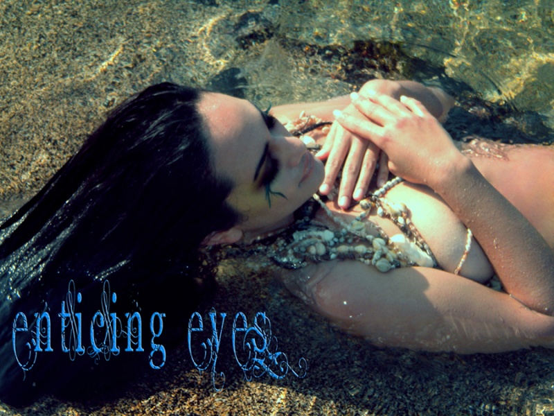 Female model photo shoot of Enticing Eyes and Maluhia Kawai by Hawaiian Mermaids in Big Isle, Hawaii, makeup by Enticing Eyes