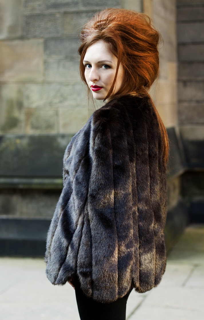 Female model photo shoot of Copper Locks by Towzie Tyke in Glasgow, makeup by June Long