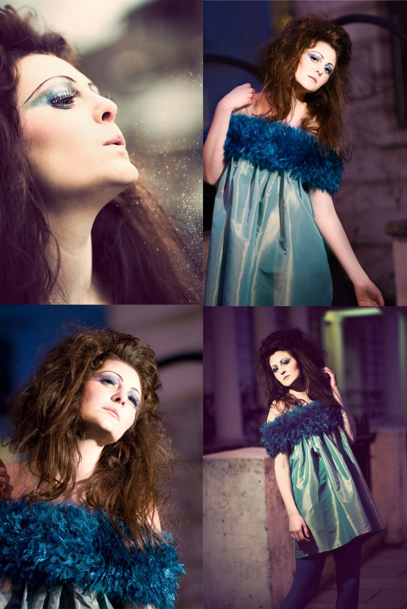 Female model photo shoot of Laura Fraylich by HannahMia in Portobello road, makeup by Ekaterina Alimova, clothing designed by LauraCharlotte
