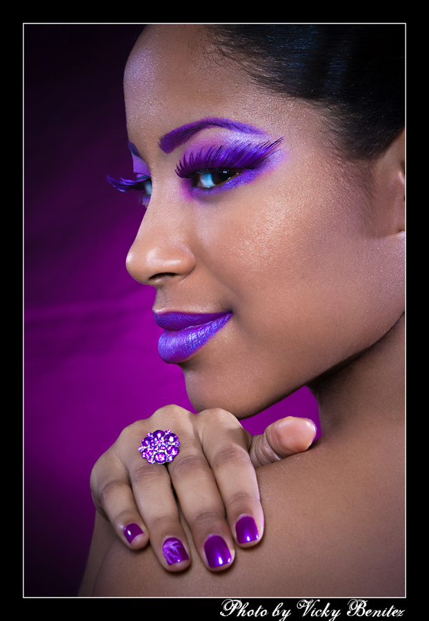 Female model photo shoot of 4the1 Image and Sisley  in Studio, makeup by Yuliana Duarte