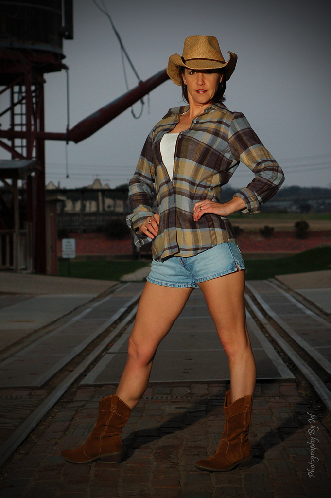 Female model photo shoot of Sheri A by Photography By Jef in Ft. Worth Stockyards