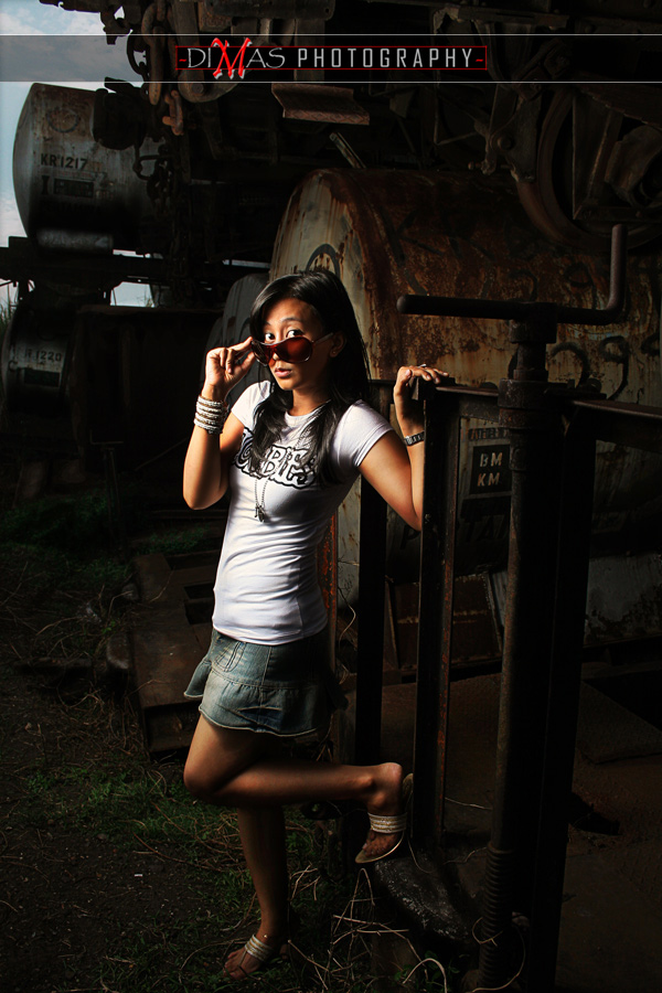 Male model photo shoot of dimas ky in old train warehouse