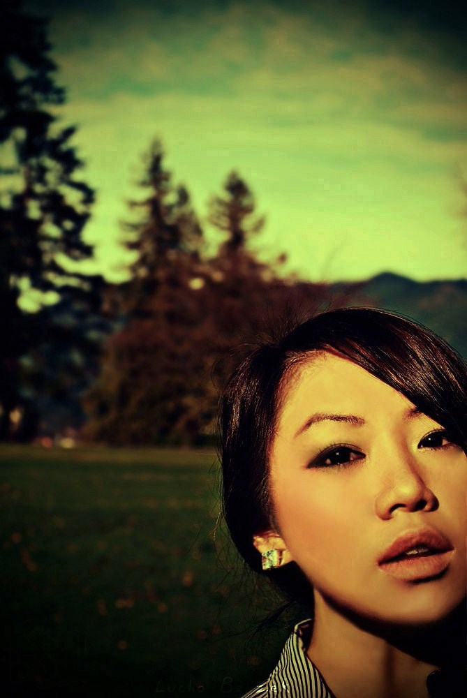 Female model photo shoot of Lindsay Linn in Stanley Park, Vancouver