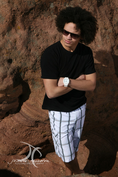 Male model photo shoot of Andre G. Johnson in Red Rocks