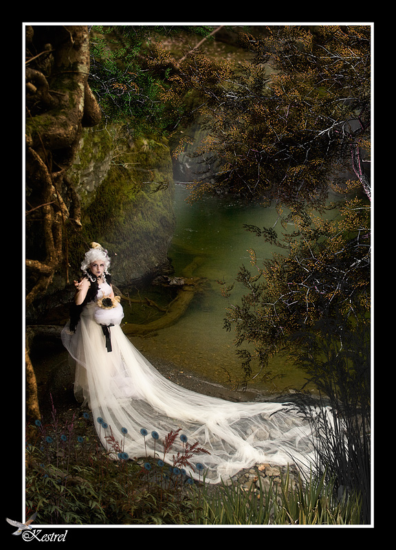 Female model photo shoot of memory_of_a_soul by Kestrel II in snowdonia, makeup by Dare 2 Stare MUA