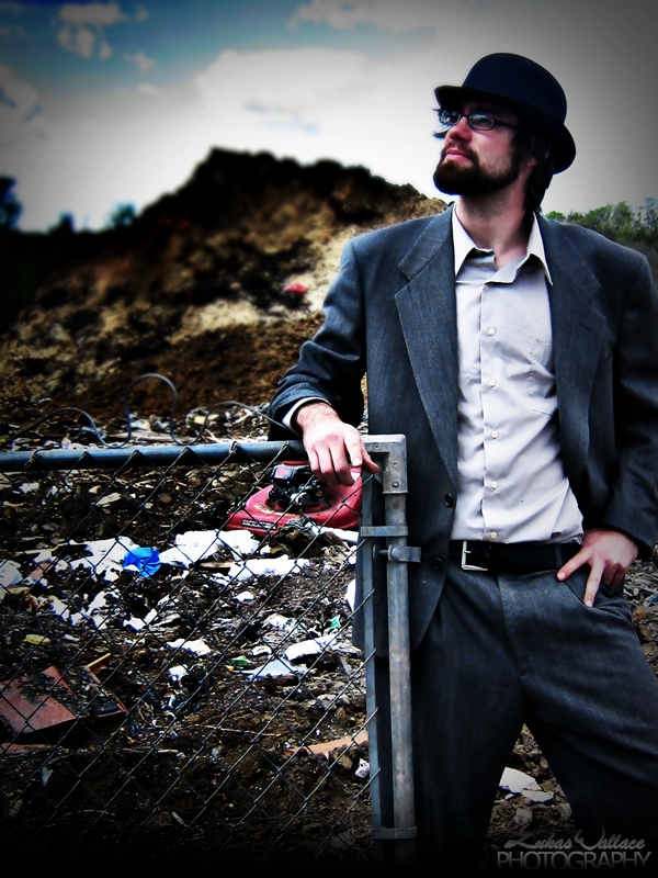 Male model photo shoot of Lukas Wallace in Blue Earth Co. Landfill, MN