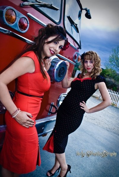Female model photo shoot of Ruby Lee Vixen in Sunol, CA, hair styled by Hair with Passion, makeup by Pinup Queen of Hearts