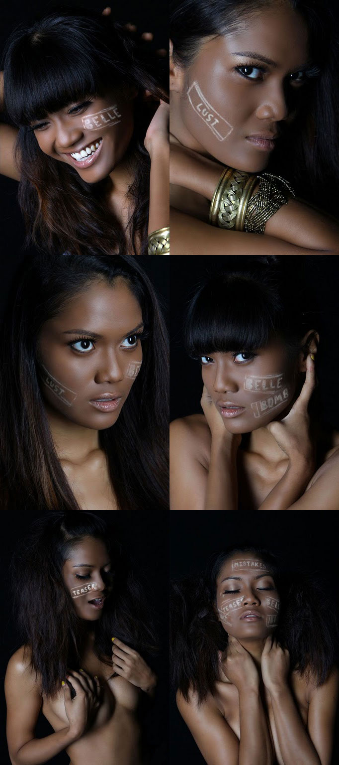 Female model photo shoot of Belle Eliza by Geoffrey Pereira, makeup by mymakeupboxisabomb
