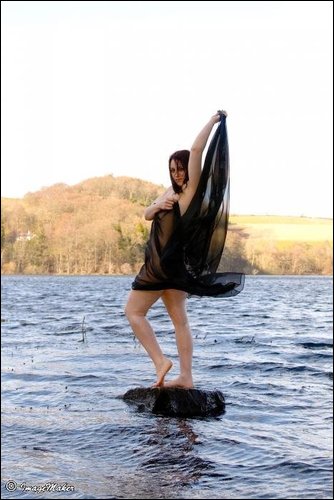 Female model photo shoot of Toxic Temptress in loch tummel scotland
