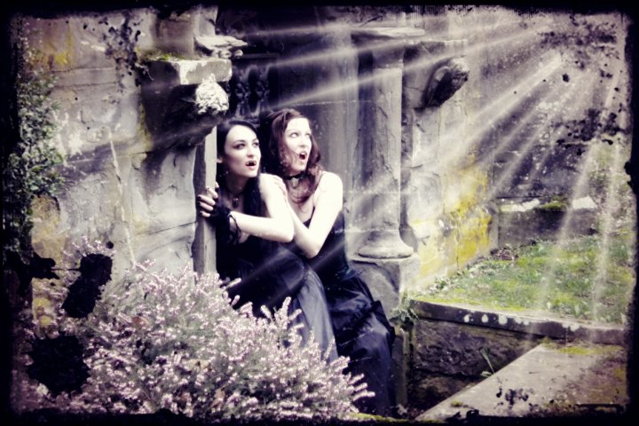 Female model photo shoot of Snow Faerie and Kayla Casagrande by Shannannigan in Loa Fir Cemetery Portland, OR