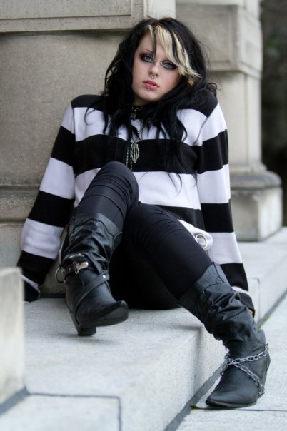 Female model photo shoot of Hannah Danger Kramer by Steve Lukinuk, makeup by High Voltage MUA