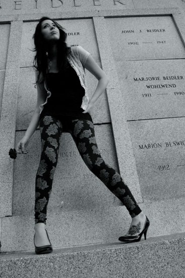 Female model photo shoot of Arielle Noir in HWF Cemetery