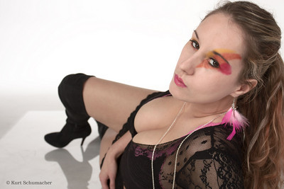Female model photo shoot of Nolia Tschida by krs-photo in St Paul Studio, makeup by katemoran
