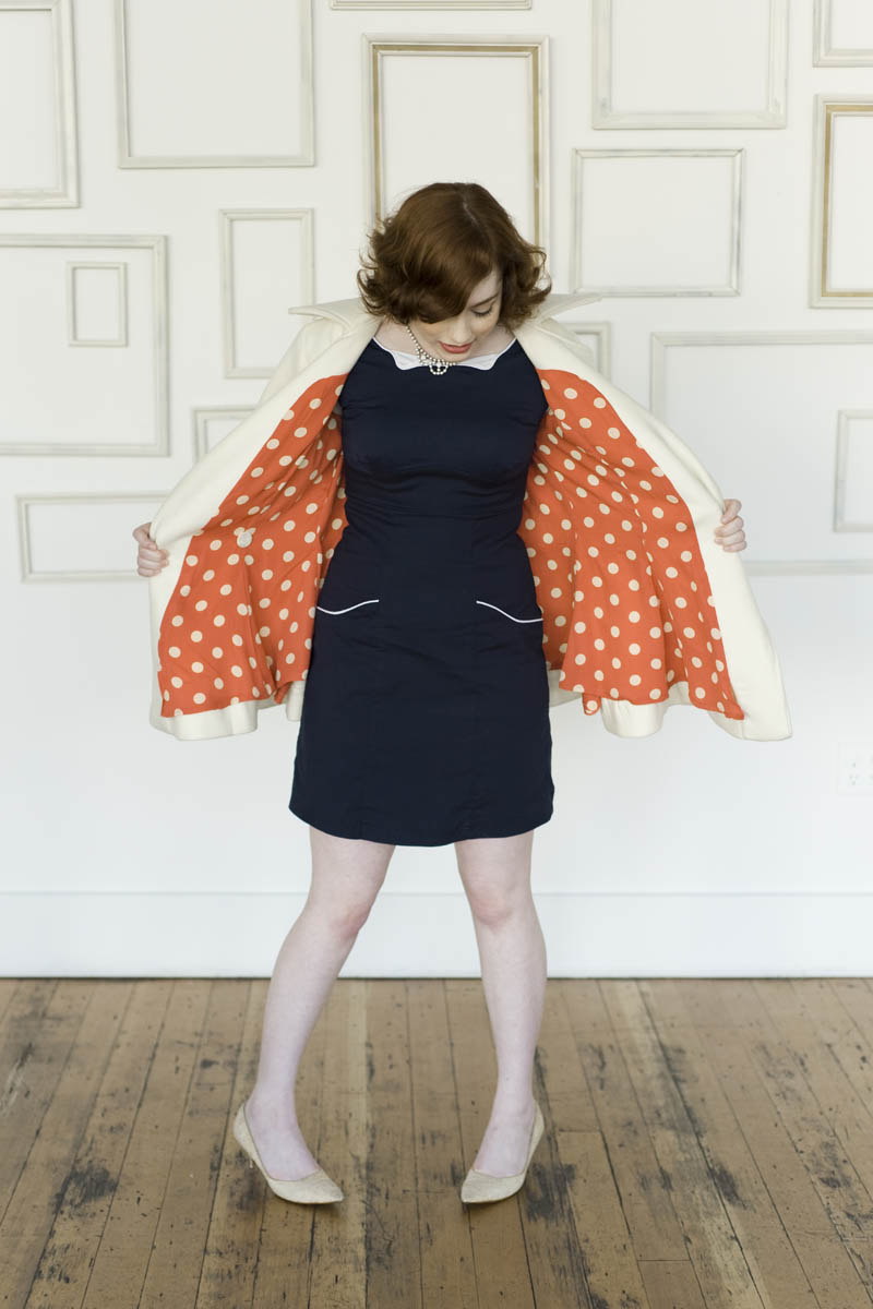 Female model photo shoot of Colette Patterns and Jade Sheldon by Lisa Warninger Photo, wardrobe styled by Rebecca Westby