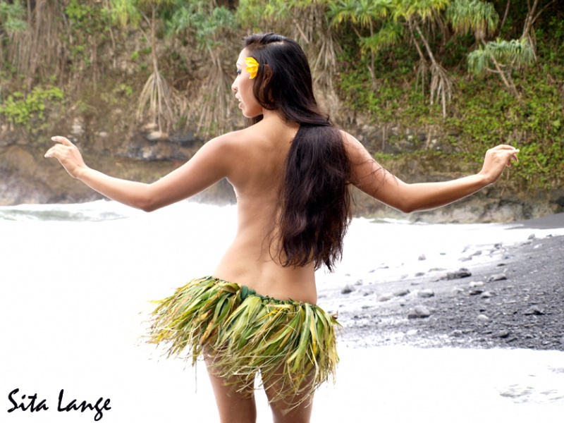Female model photo shoot of Hawaiian Mermaids and Kumukahi in Big Island Beach by the house