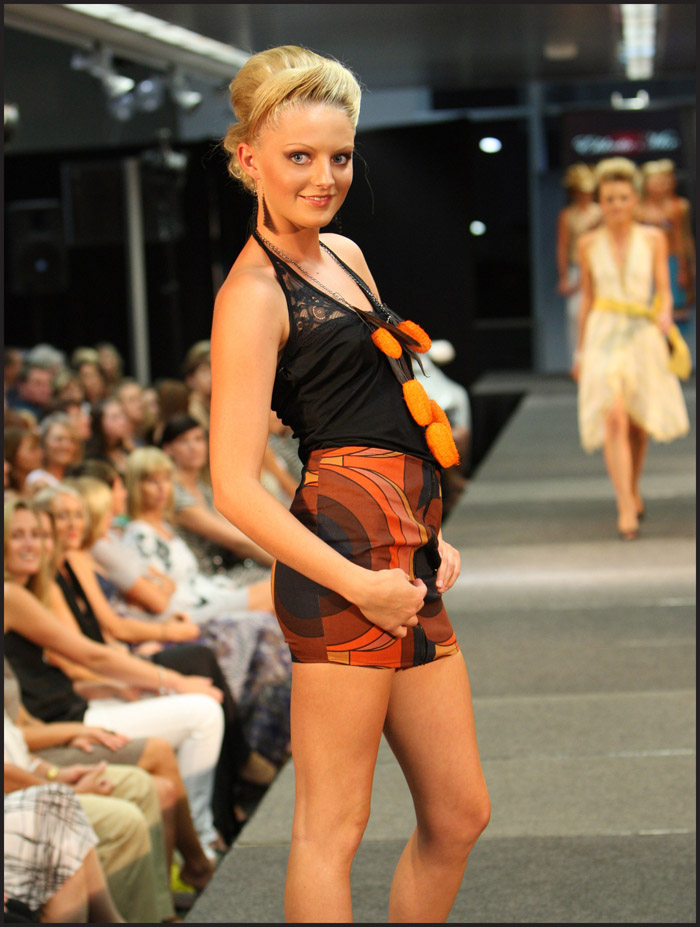 Female model photo shoot of Eklectic Mix in Sunshine Coast Fashion Festival