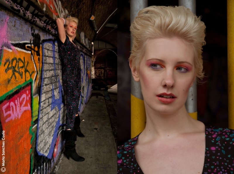 Female model photo shoot of Claire Summers by Marta Costa in london bridge, wardrobe styled by Bunnipunch, makeup by pete bennett