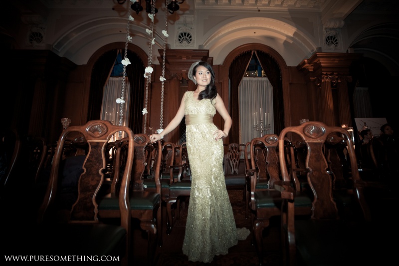 Female model photo shoot of Joanne Lai by Nuno Silva in Vancouver, BC, clothing designed by Kathryn Bass Bridal