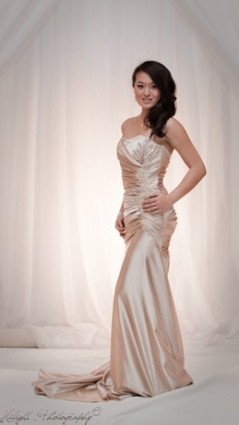 Female model photo shoot of Joanne Lai by Hilight Photography in Vancouver, BC, clothing designed by Kathryn Bass Bridal
