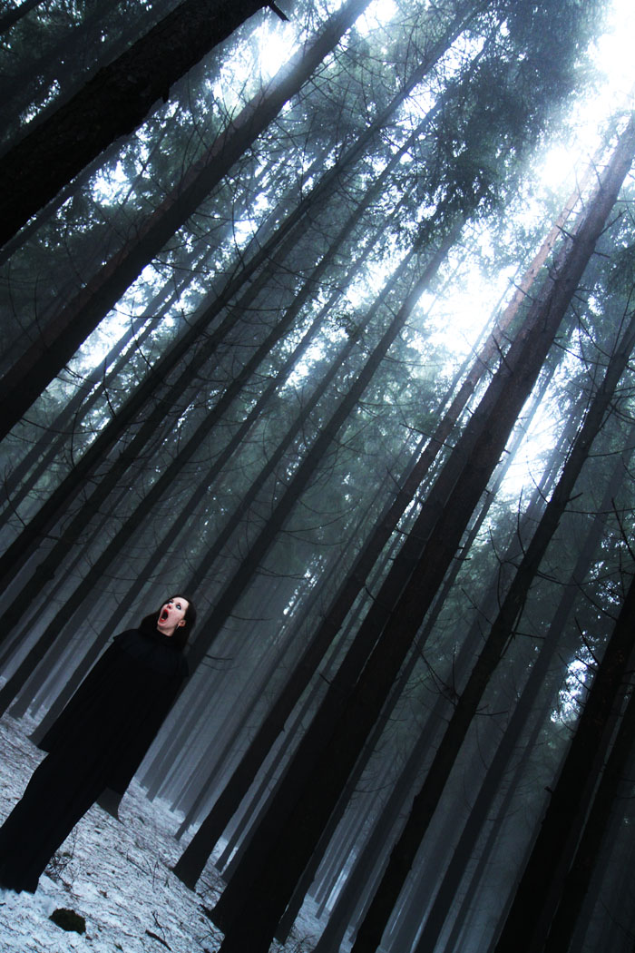 Female model photo shoot of Night_queen in Surroundings near The Green Lakes.Vilnius.