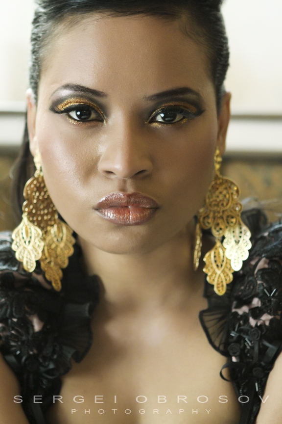 Female model photo shoot of Arrica Wright by SERGE, makeup by ArtisticBeauty by Gina 