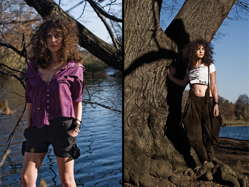 0 model photo shoot of Corine Zach in Woods, Brooklyn