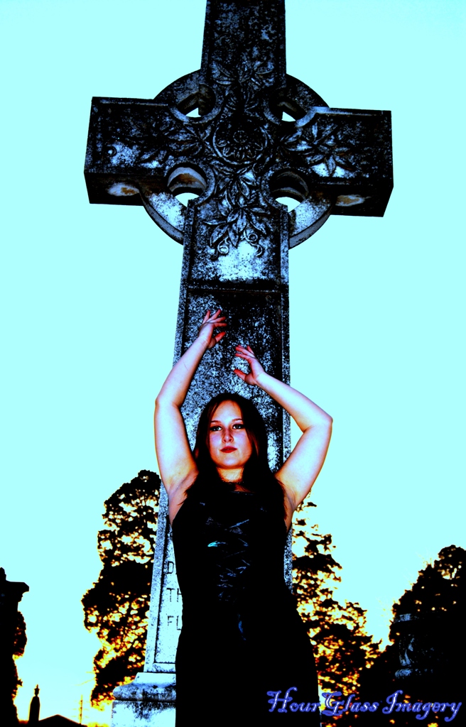Female model photo shoot of XOVikingBeauty in Marietta Cemetery