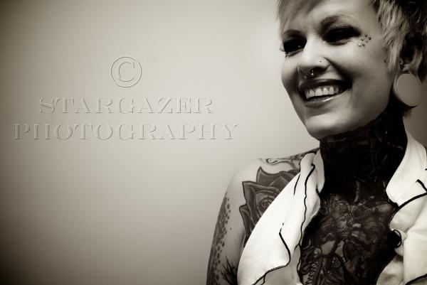 Female model photo shoot of Tattooed Heather by stargazerandco