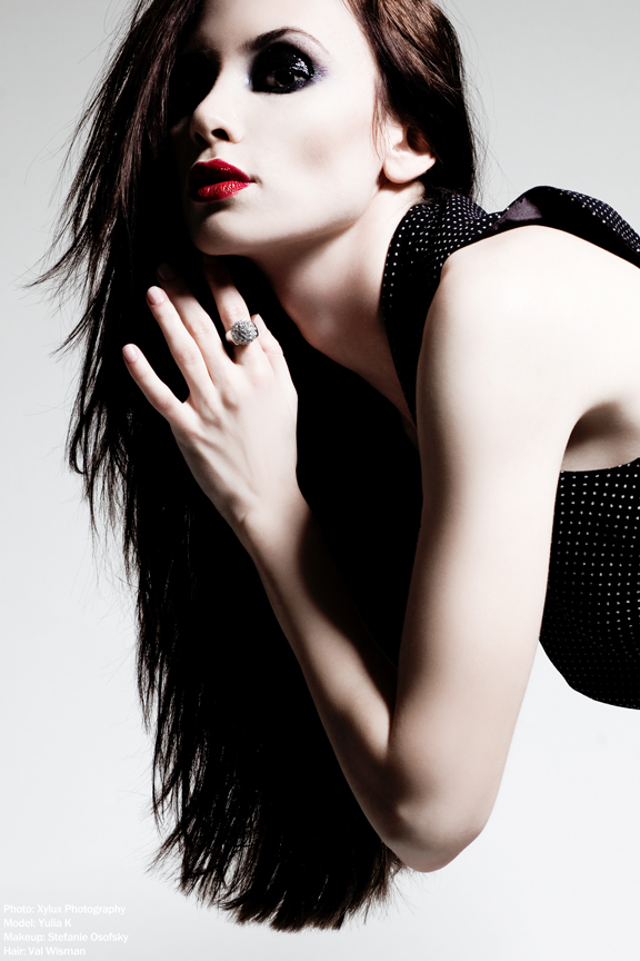 Female model photo shoot of Yulia Klass by Xylux, makeup by Stefanie Osofsky
