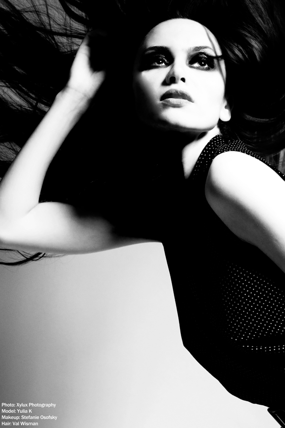 Female model photo shoot of Yulia Klass by Xylux, makeup by Stefanie Osofsky
