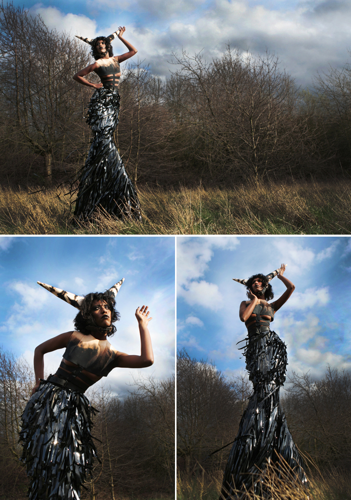 Female model photo shoot of Rebecca Need-Menear and PARISA, makeup by jjj, clothing designed by RICHARD QUINN