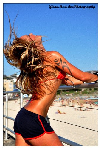 Female model photo shoot of Bondi Trainer in bondi beach