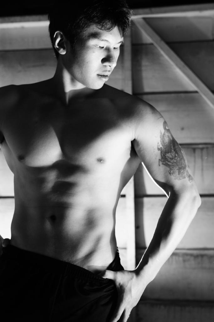 Male model photo shoot of Eri Wong in Garage