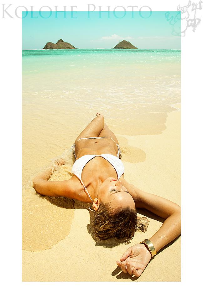 Female model photo shoot of Miss KD by Novalee Photo in Lanikai beach, Hawaii